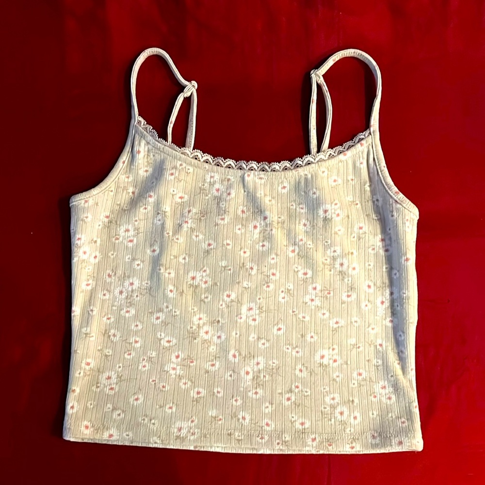 Floral Lace Trim Women’s Top